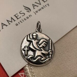 Retired JAMES AVERY Sterling Silver ST. CHRISTOPHER PENDANT CHARM MEDALLION